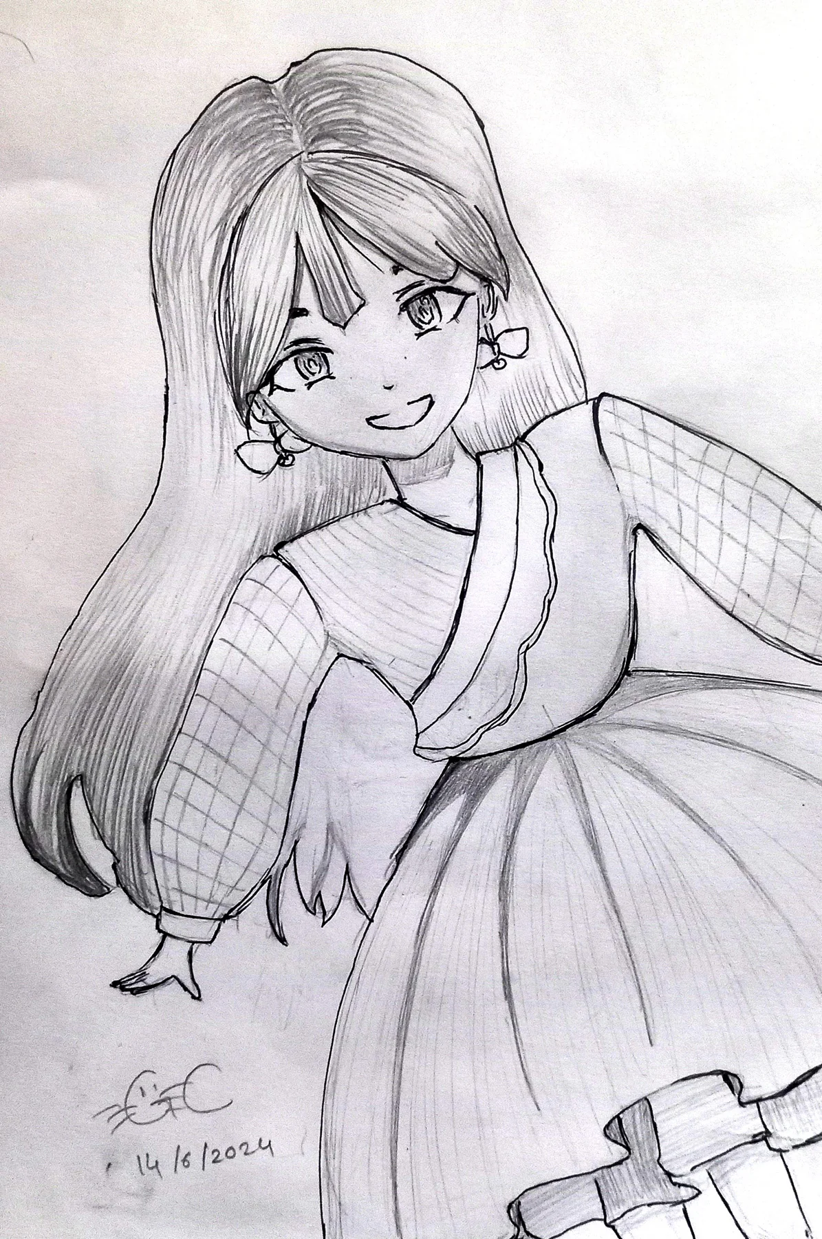 In pencil